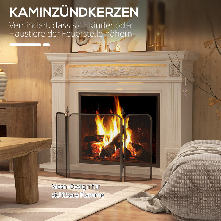 Sammenklappelig metalpejs gnistbeskyttelse, 96 x 1,3 x 56 cm, sort