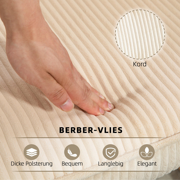 Vintage gyngestol, buede løbere, tykt polstring, bøgetræ og stål, beige