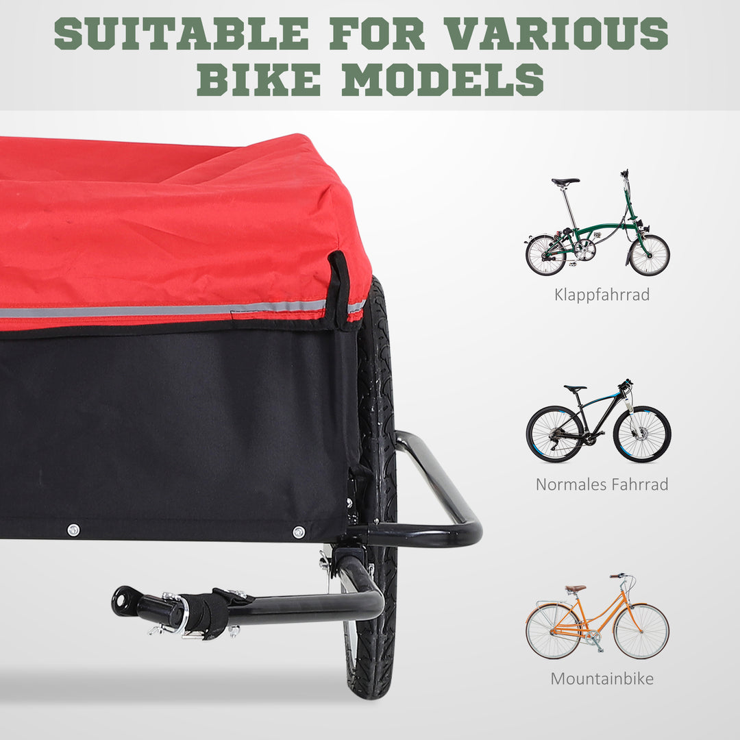 Foldbar cykeltrailer med kobling, transportvogn lasteevne op til 40 kg, transporttrailer til cykelhåndvogn 140 x 88 x 60 cm