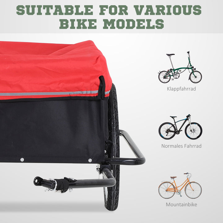Foldbar cykeltrailer med kobling, transportvogn lasteevne op til 40 kg, transporttrailer til cykelhåndvogn 140 x 88 x 60 cm