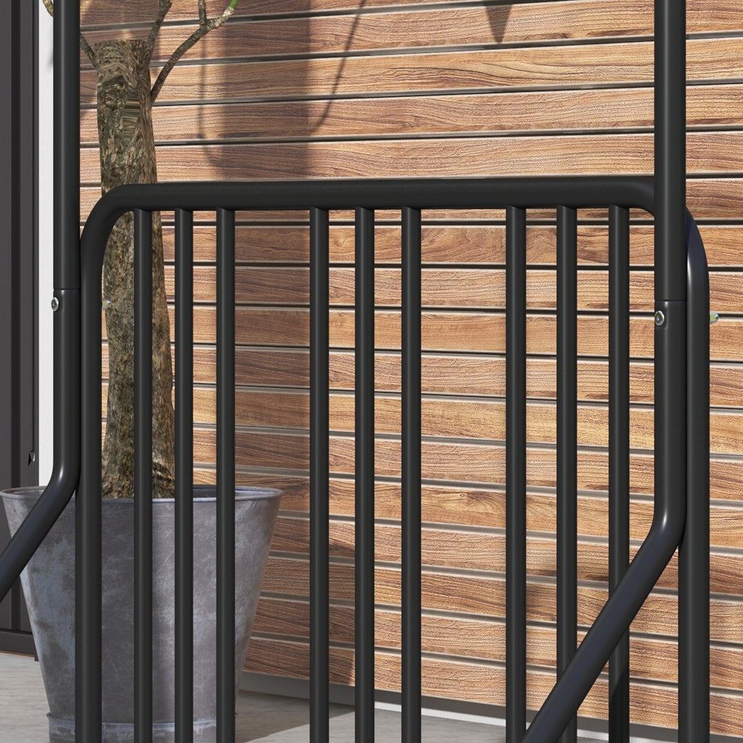 Cykelstativ til 4 cykler, vejrbestandig, ekstra beslag, 102 x 92 x 130 cm, sort