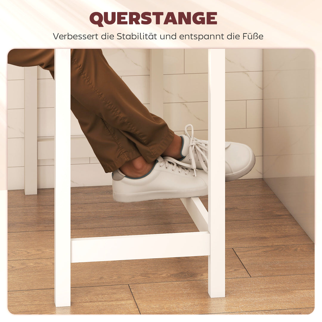 Barbord, egetræslook, kompakt, plads til 2, naturtræ + hvid