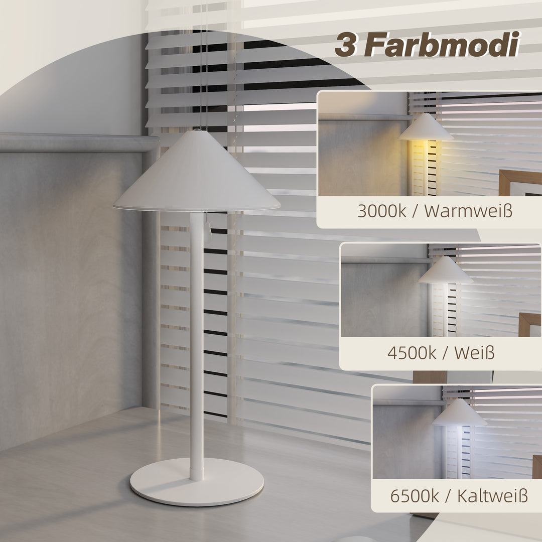 Led-bordlampe med usb-kabel, berøringsafbryder, metal, genopladelig, hvid