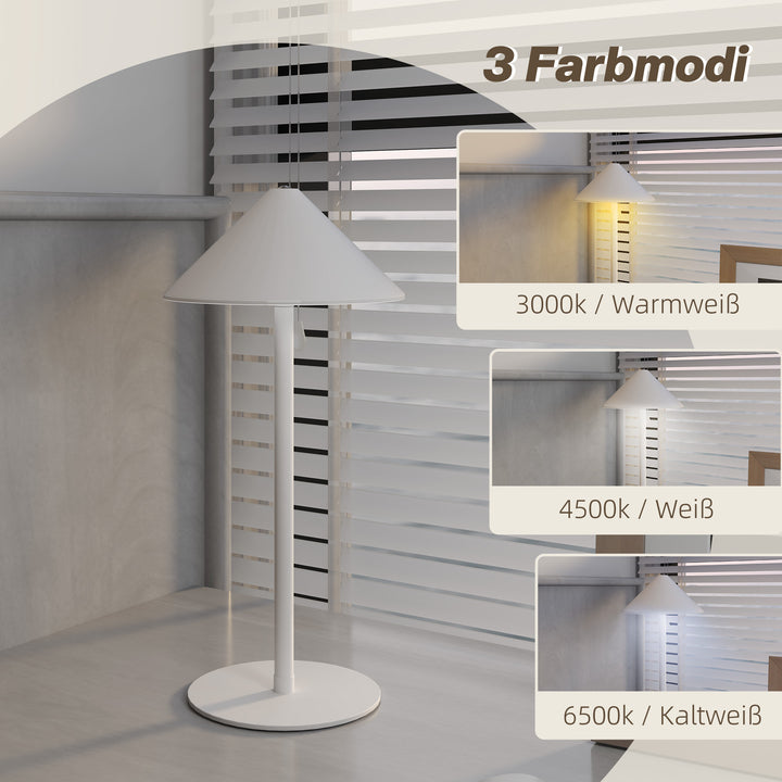 Led-bordlampe med usb-kabel, berøringsafbryder, metal, genopladelig, hvid