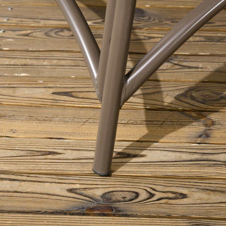 Havemøbelsæt, 2 kurvestole med sidebord, foldbare, sædehynder, metalstel, farve: sand