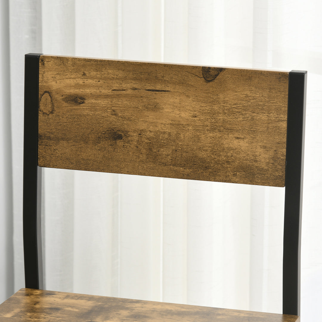 3-Delt barsæt, højt bord, 2 stole, mdf, metalstel, vandtæt, brun