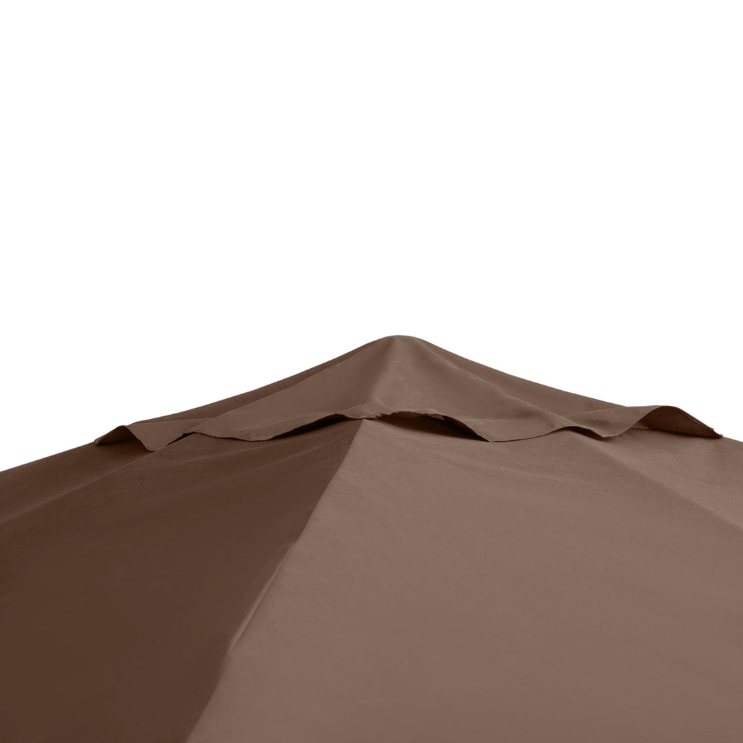 Udskiftningstag til havepavillon, polyester, 2,98 x 2,95 m, kaffe
