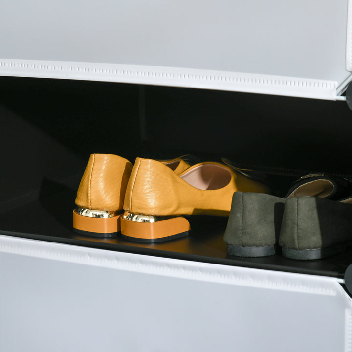 Modulært reolsystem til 6 par sko, 49 x 36,5 x 108 cm, sort