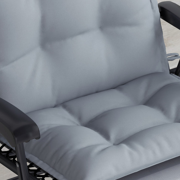 Sæt med 2 hynder til liggestol vandafvisende liggestol hynde til haveliggestol polstringshynde 50x116x5 cm, lysegrå
