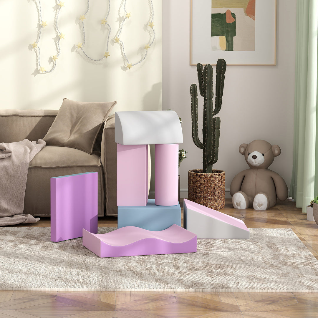 Skumbyggeklodser til børn, fremmer kreativitet, kunstlæder, 40x40x20 cm, flerfarvet, 1-3 år