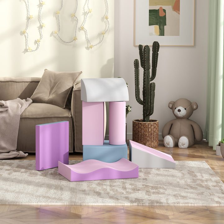 Skumbyggeklodser til børn, fremmer kreativitet, kunstlæder, 40x40x20 cm, flerfarvet, 1-3 år