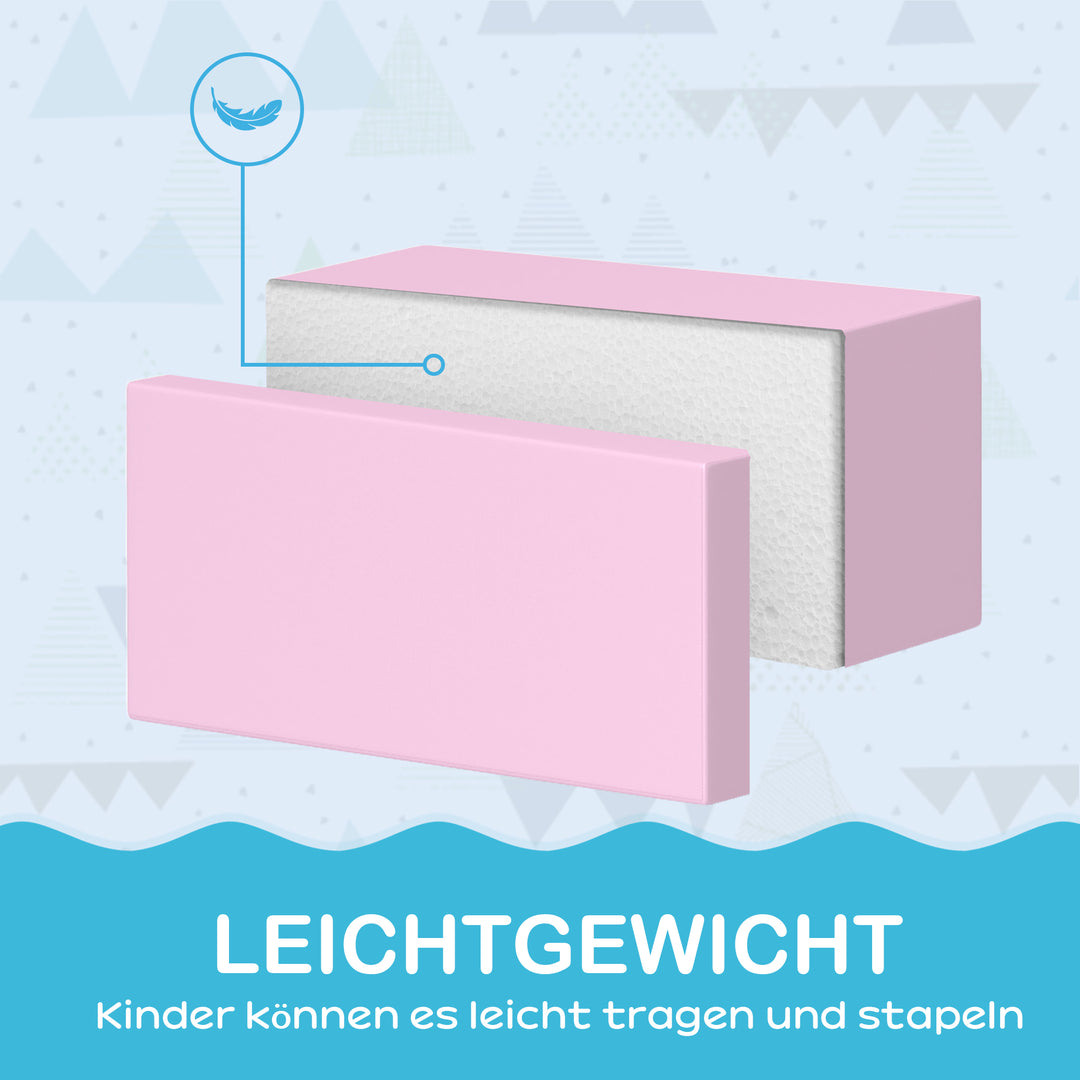 Skumbyggeklodser til børn, fremmer kreativitet, kunstlæder, 40x40x20 cm, flerfarvet, 1-3 år