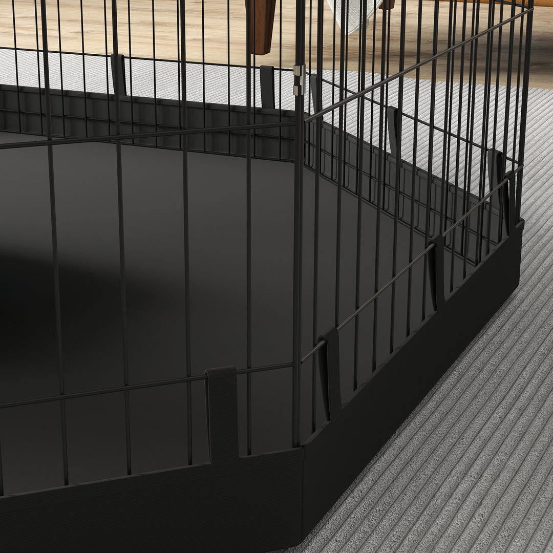 Hvalpegård, 76 cm høj/ca. 2,5 m², 8 paneler, bund, kombineret tagpresenning