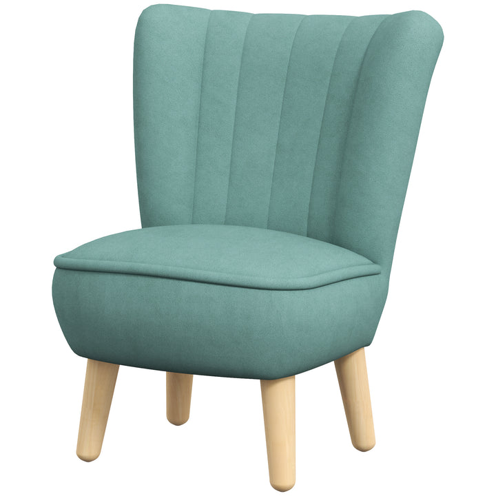 Børnelænestol, fløjlslook, til 3-7 år, op til 45 kg, træstel, 44 x 45 x 56,5 cm, lyseblå