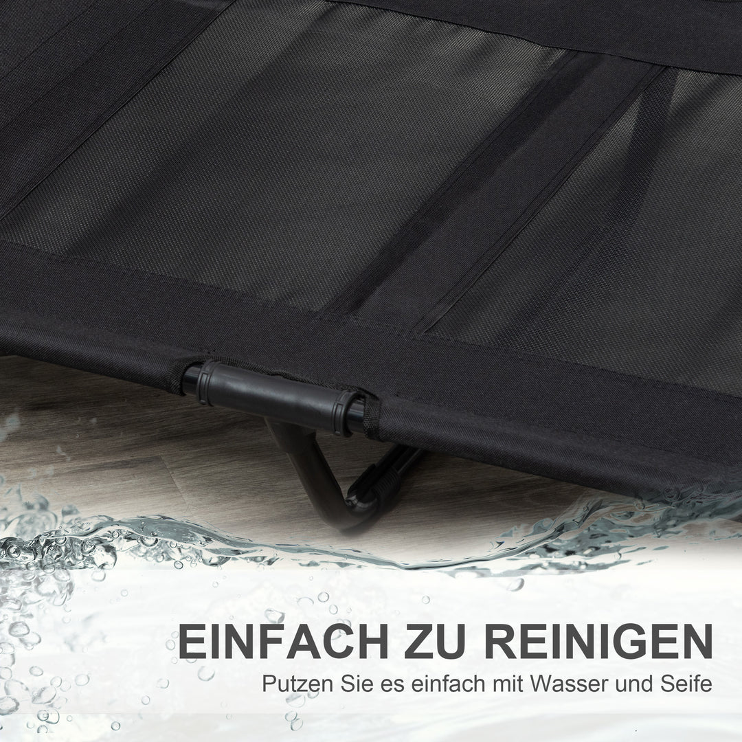 Hundeseng, udendørs hundeseng, sammenklappelig, åndbar, sort