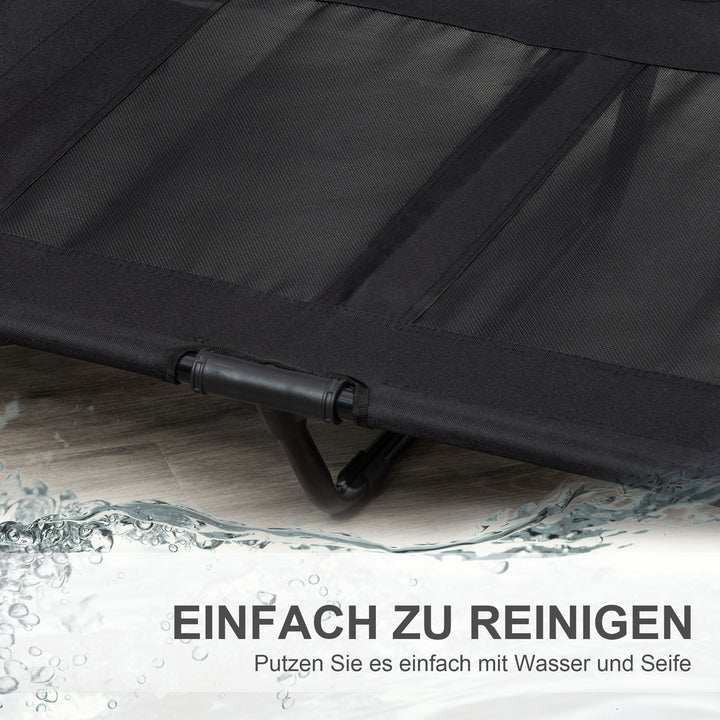 Hundeseng, udendørs hundeseng, sammenklappelig, åndbar, sort