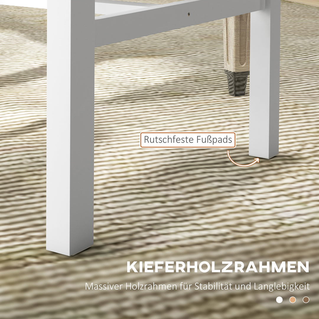 Sæt med 2 køkken-spisestole, massivt træ, moderne design, 38,5 cm x 47,5 cm x 99 cm, hvid