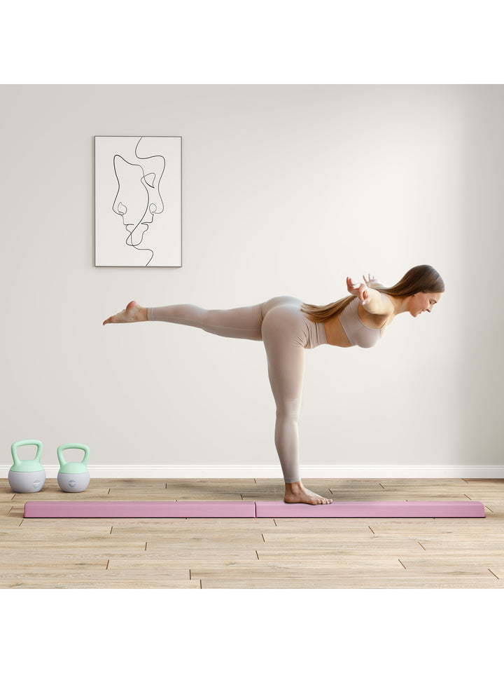 236 cm foldbar balancebom til teenagere 80 kg lyserød