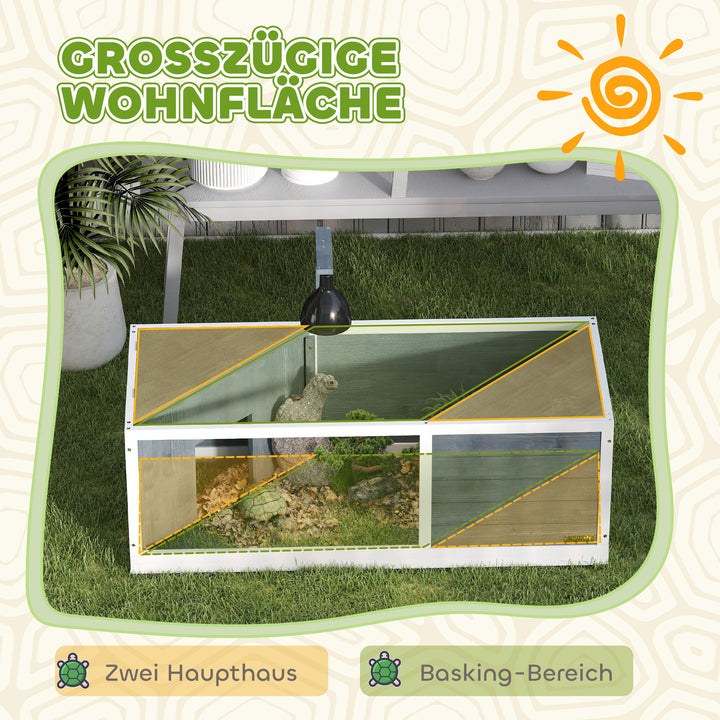 Skildpaddehus med letåbnende top, lysarmatur, transparent front, 120 x 50 x 40 cm, grå