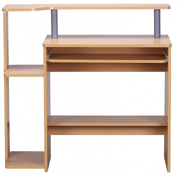 Praktisk skrivebord / computerbord med tastaturforlænger, 94 x 90 x 48 cm, naturfarvet