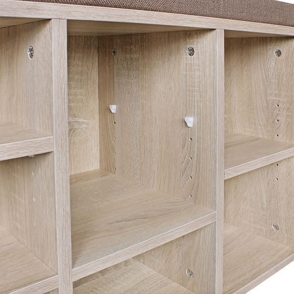 Skobænk i japandi-farver, 103,5 x 53 x 30 cm