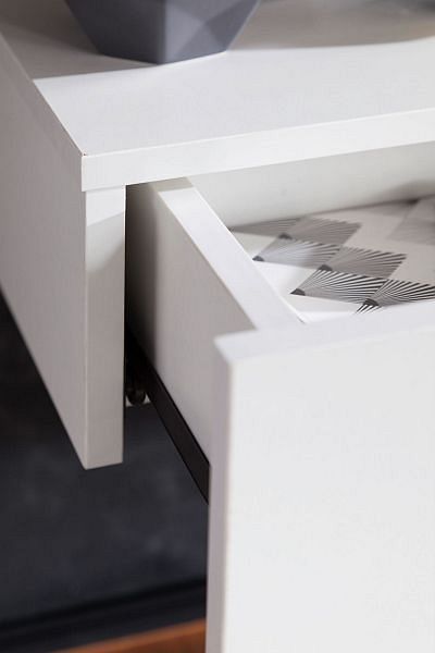 Sengebord til vægmontering, 46x15x30cm, hvid