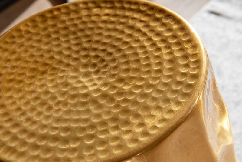 Sidebord i guldfarvet aluminium, 30x47x30cm