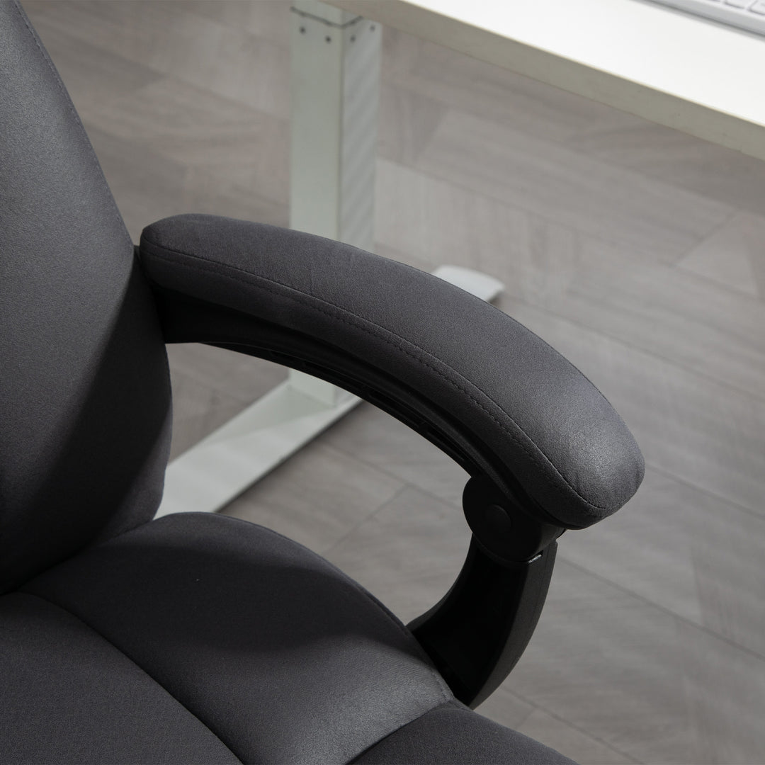 Kontorstol med massagefunktion og varmefunktion, fodstøtte, op til 120 kg, mørkegrå