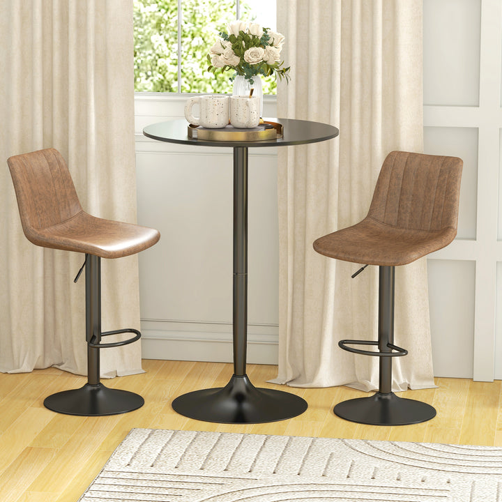 Barbord, ståbord, bord til 2 personer, 70 x 70 x 102 cm, sort