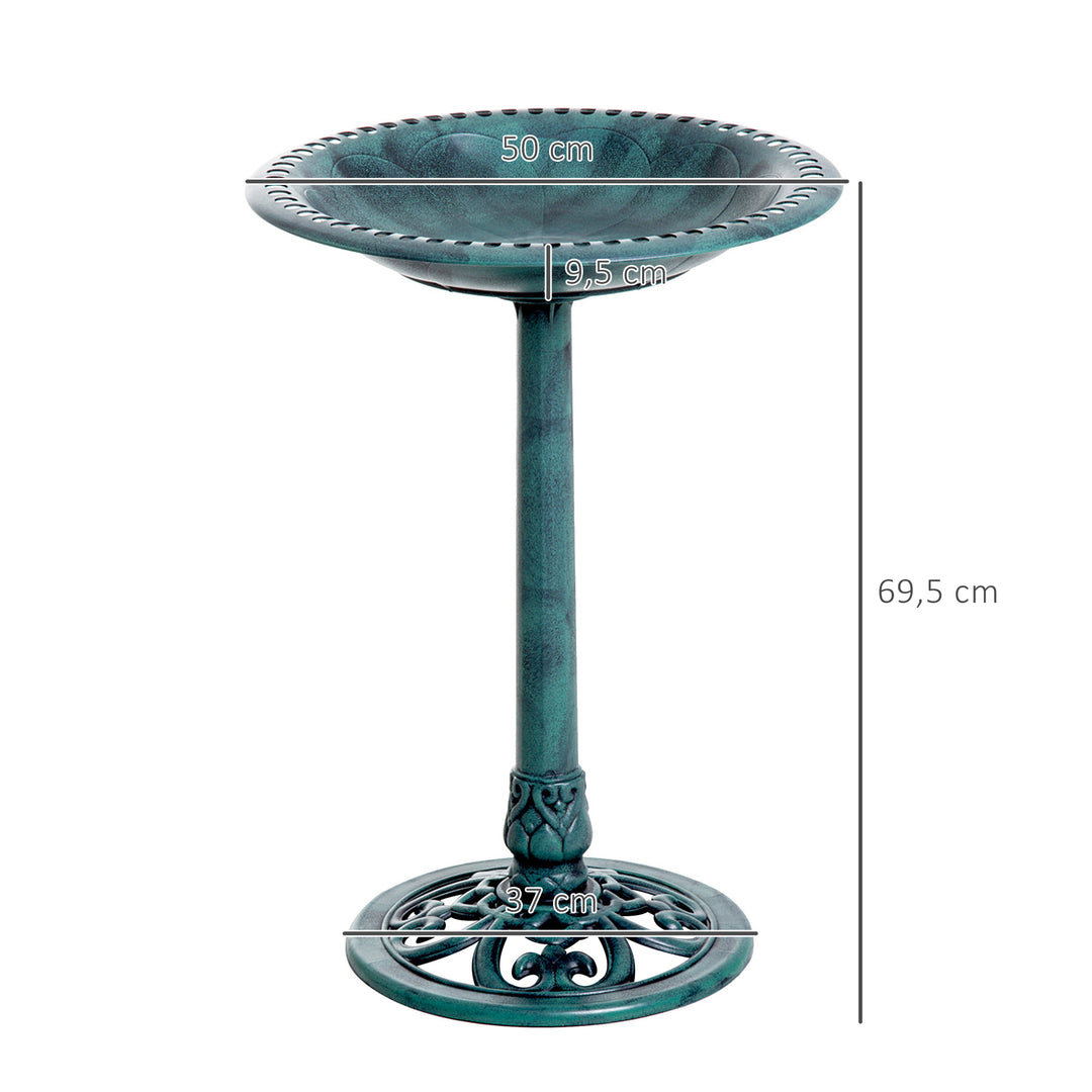 Fuglebad/fuglefoderautomat, vintage design, shabby chic, 50 cm × 50 cm × 69,5 cm, grøn