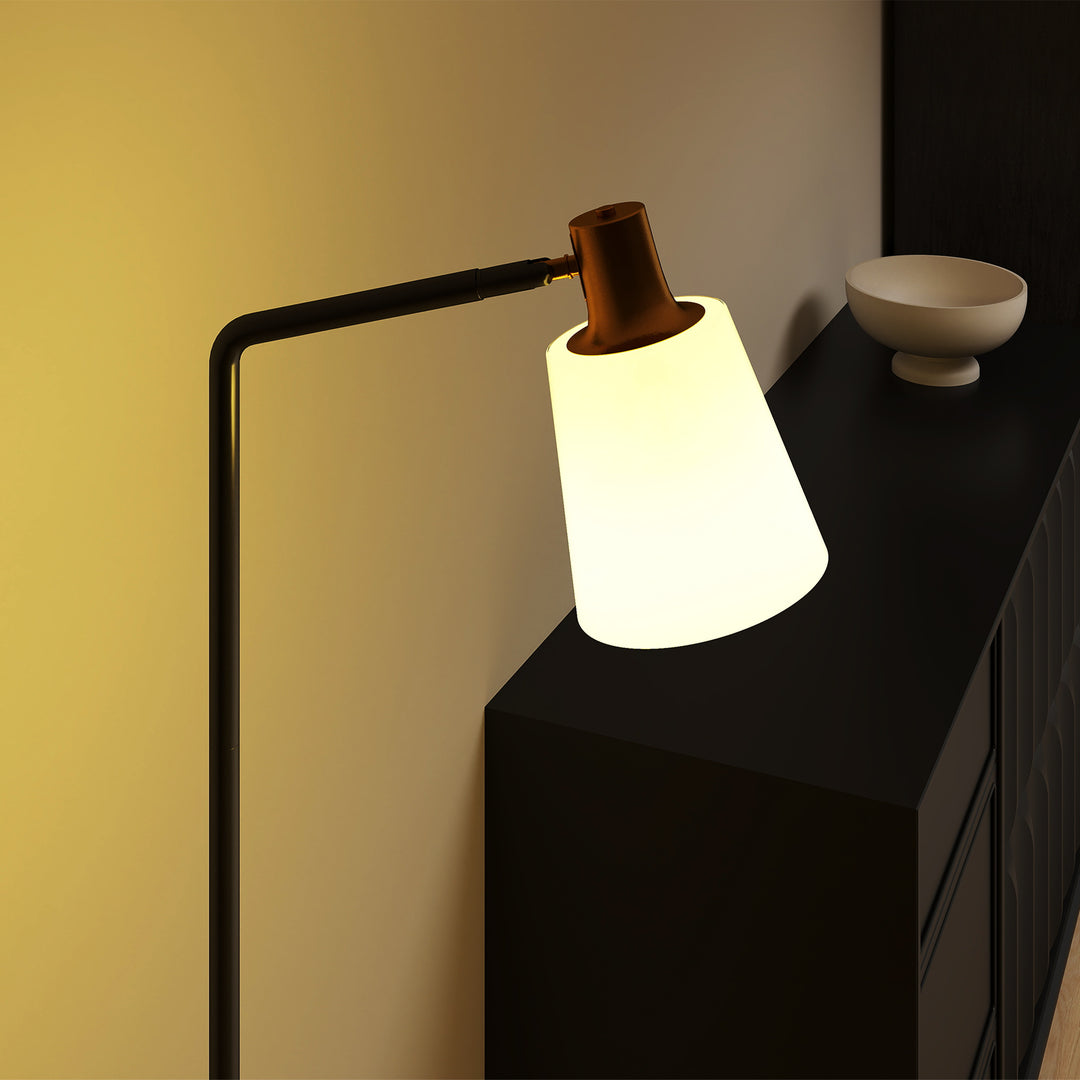 LED-gulvlampe til stuen, gulvlampe med 350° drejeligt hoved, fås i farvetemperaturer 3000K/4000K/6500K, sort