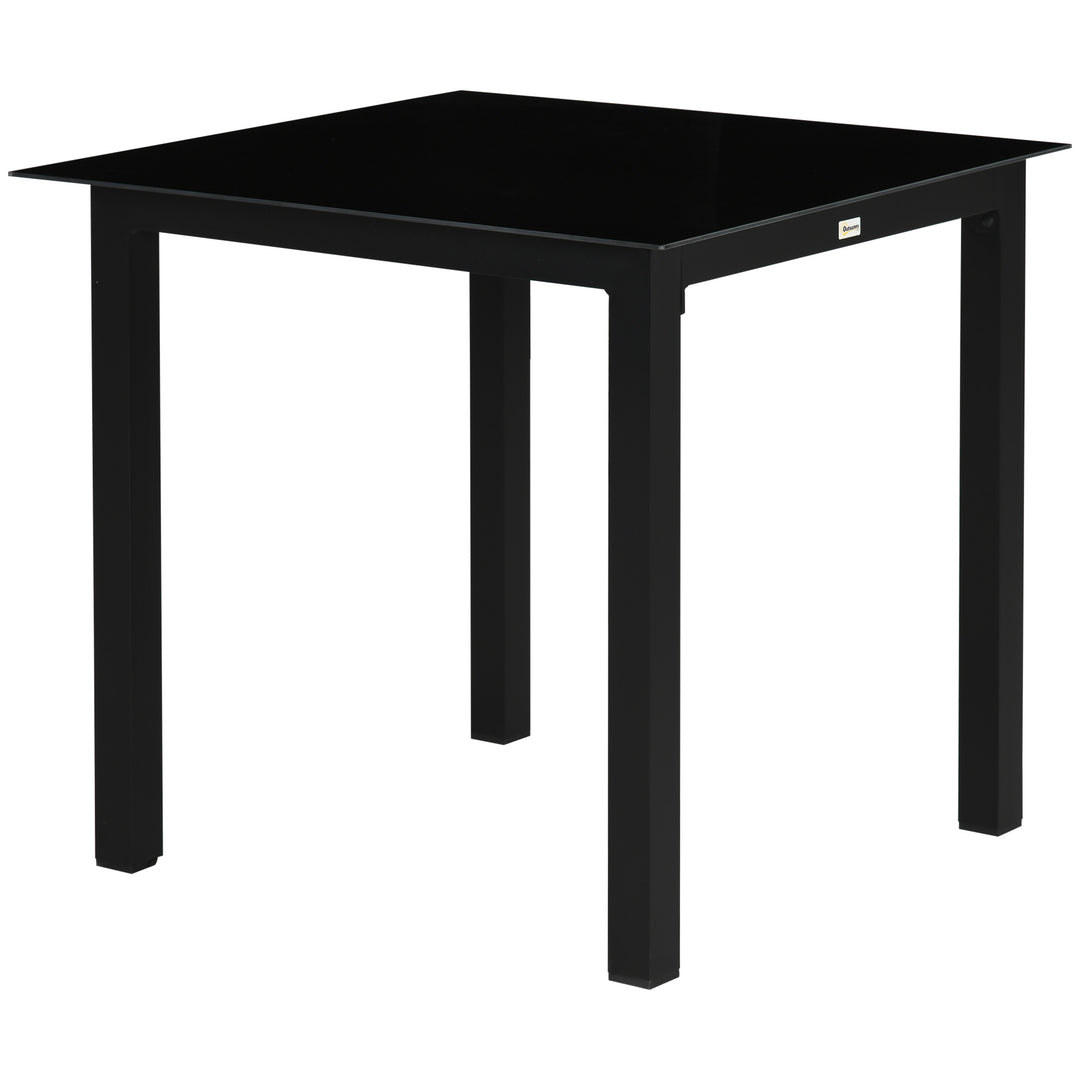 Havebord, udendørs bord, udendørs loungebord, vejrbestandig, 80 x 80 x 74 cm, sort
