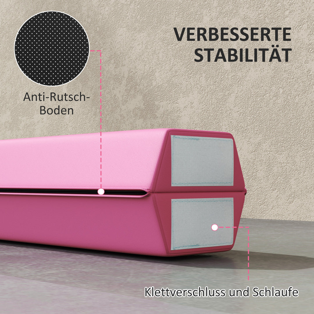 Balancebom 2,4 m, foldbar, skridsikker bund, til 3+ år, op til 80 kg, lys rød