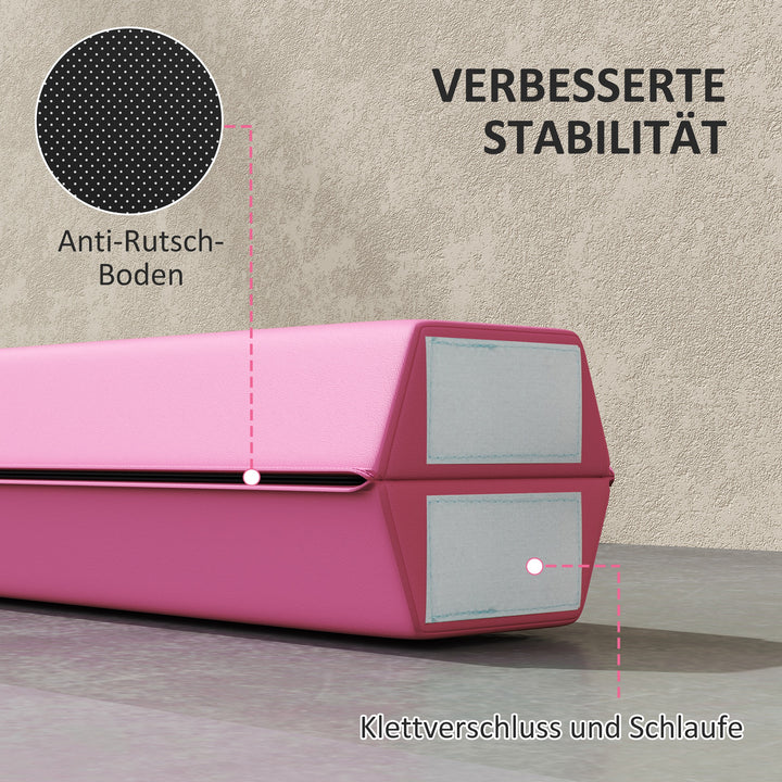 Balancebom 2,4 m, foldbar, skridsikker bund, til 3+ år, op til 80 kg, lys rød