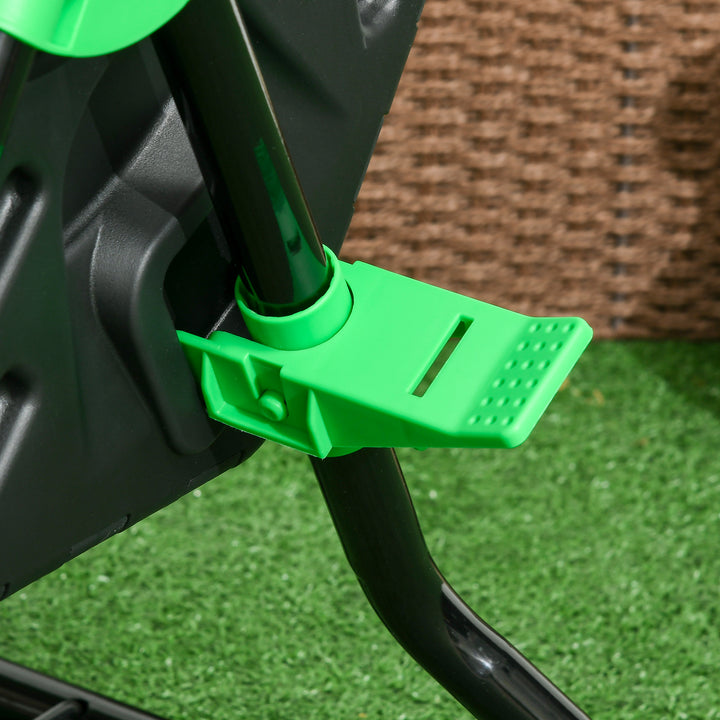 Kompostbeholder, 65 liter kompostbeholder, roterbar, kompakt, 24 ventilationshuller, stål, plastik, grøn+sort