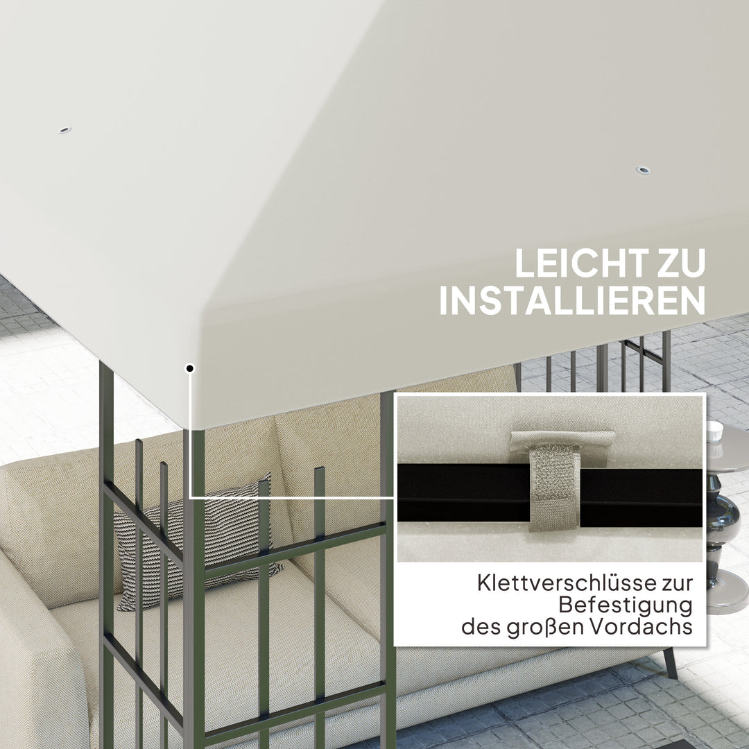 3 X 3m reservepavillonpresenning til havepavillon med vandafløbshuller upf30+ lysegrå