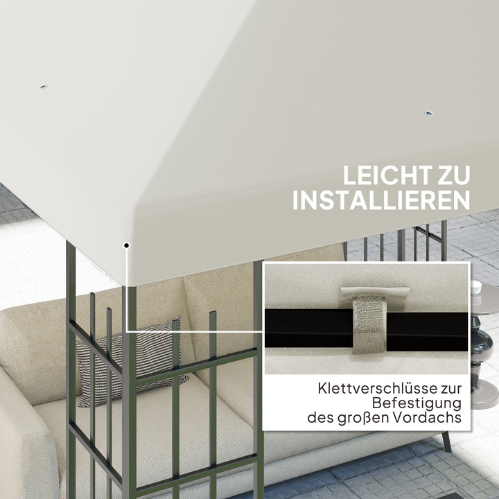 3 X 3m reservepavillonpresenning til havepavillon med vandafløbshuller upf30+ lysegrå