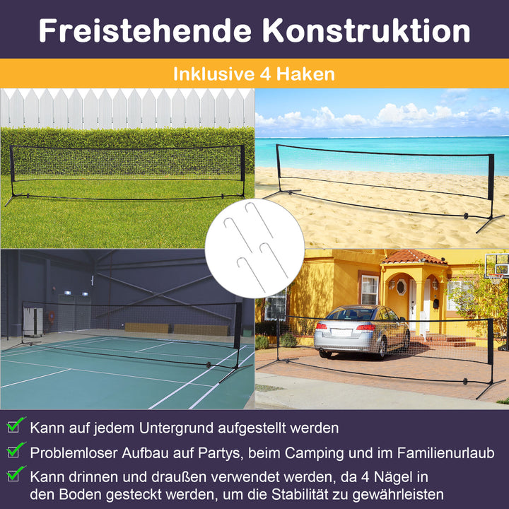 Badmintonnet 94/158 cm foldbart volleyballnet med bæretaske 2-vejs højdejusterbart tennisnet badmintonnet bærbart sæt til tennis fjerboldnet til have park udendørs