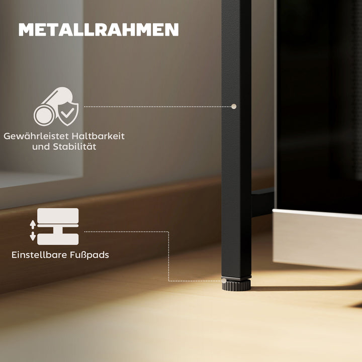 Mikrobølgeovnshylde, 3 kroge, udtrækkelig, metal, 40 cm høj, sort