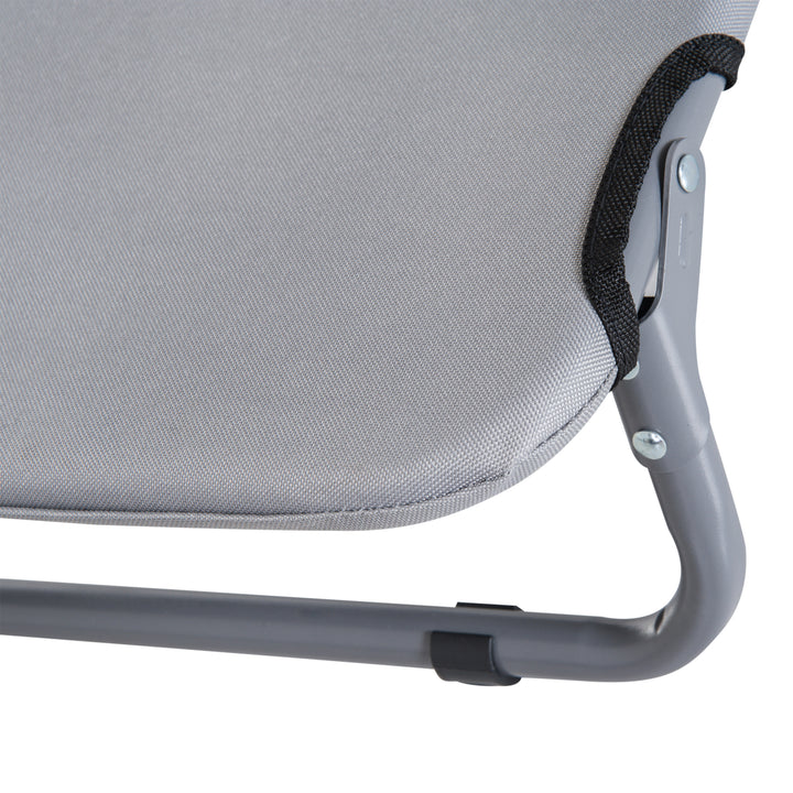 Udendørs hundeseng, foldbar, hævet hundeseng til små hunde, kølende kæledyrsseng med stålramme, kæledyrsseng til udendørs camping, 59 x 46 x 15 cm, grå