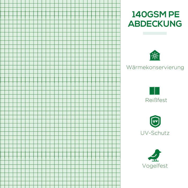 Foliedrivhus, vejrbestandigt, UV-bestandigt, polytunnel, 300 cm x 80 cm x 45 cm, grønt