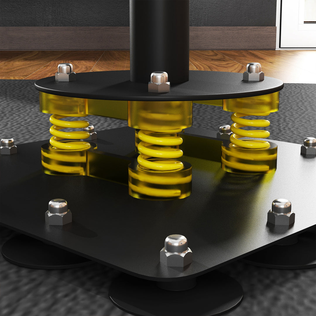 Boksestander, to speedballs, roterende boksestang, sparkpude, højdejusterbar, stål, 107 x 36 x 140-205 cm, sort