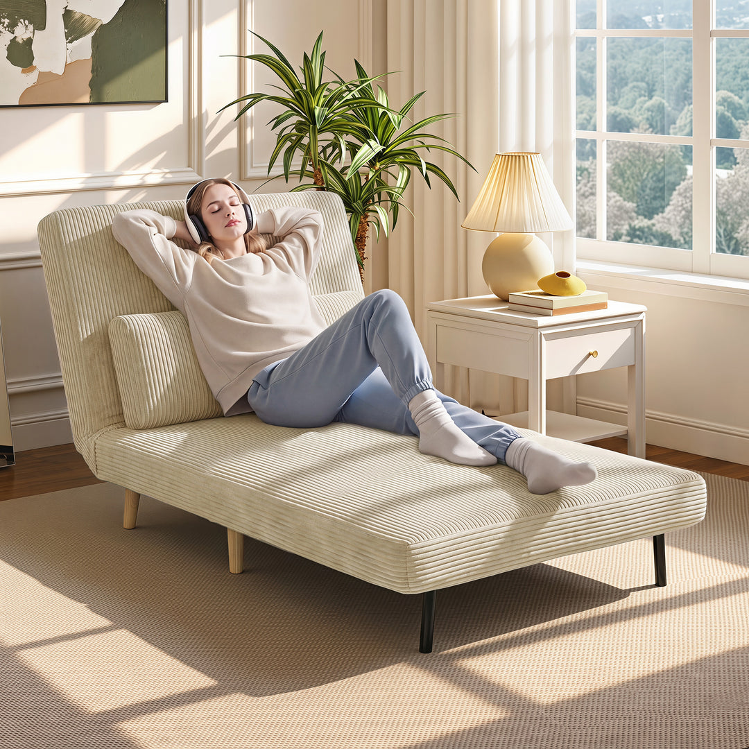 Sovestol 3 i 1 sovesofa med sengefunktion, 90x190 cm Beige