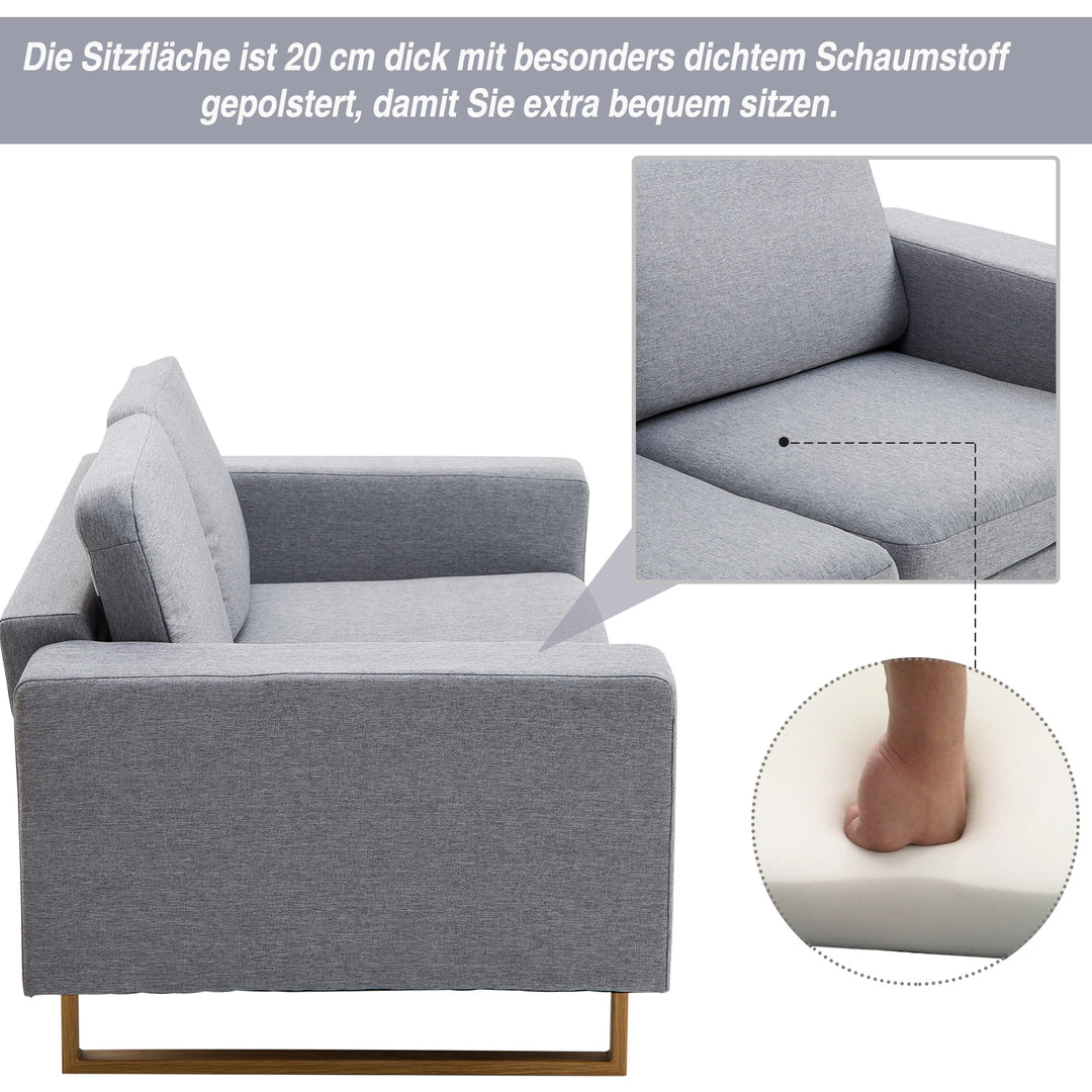 ® 2-Personers sofa stofsofa hjørnesofa polstret sofa siddemøbler armlæn træ lysegrå 145 x 82 x 78 cm