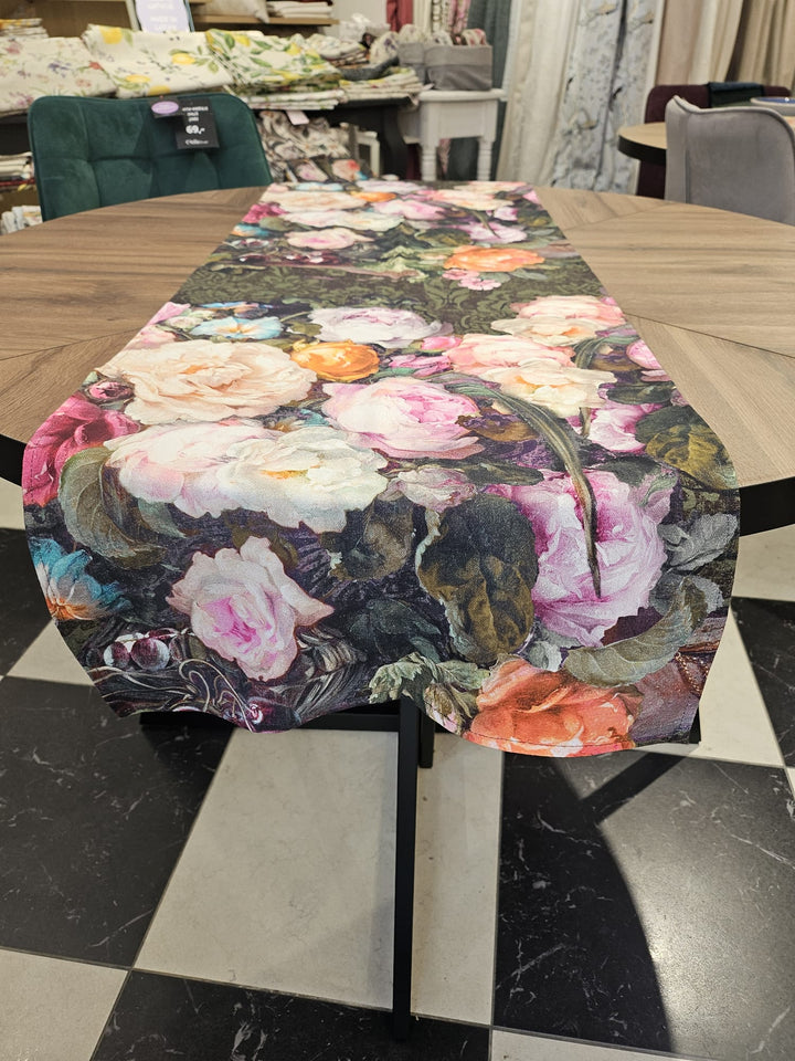 Bordløber i 100% bomuld, med kvaster og uden kvaster, Francine Black kollektion