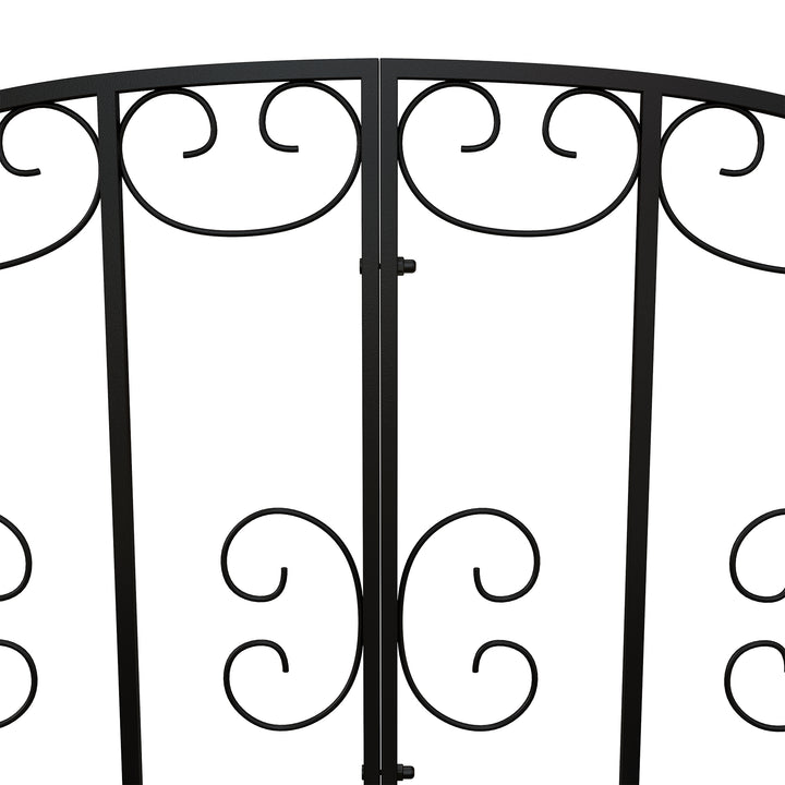 Metalhavebro i vintagestil, dekoration til have og dam, 119x67x70 cm, sort