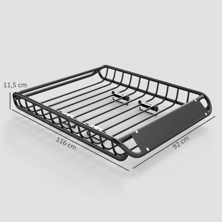 Universal tagbøjle/kurv med forrude, op til 68 kg, 116 x 92 x 11,5 cm til SUV'er og lastbiler, sort