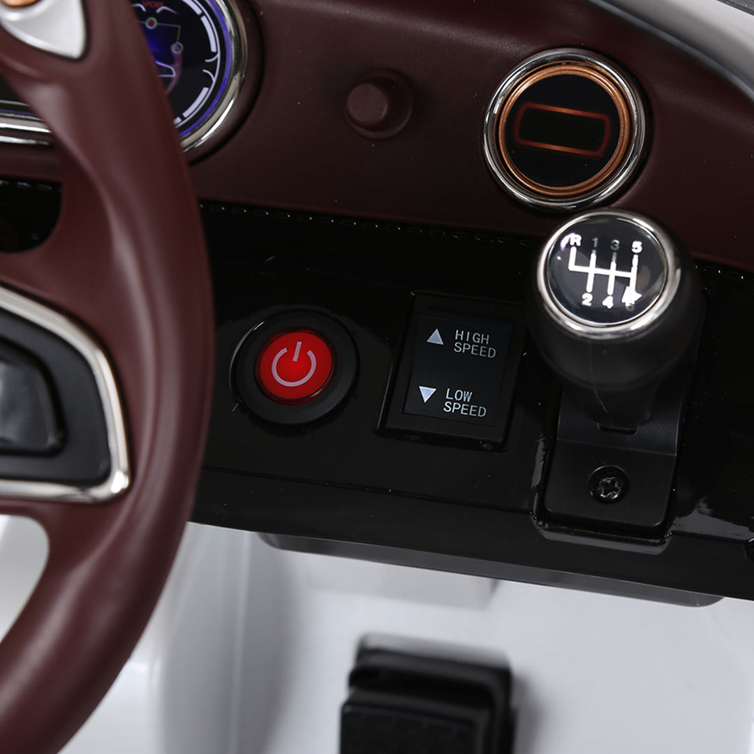 Bentley GT børnebil, officielt licenseret elektrisk kørebil med fjernbetjening, 2 x 390 motorer, hvid, 108 x 60 x 43 cm