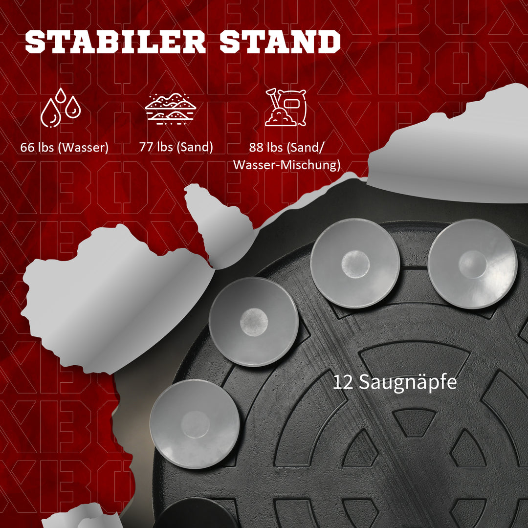 Boksestativ, højdejusterbar, refleksstang, klo, speedball, fyldbart stativ, 80,5 x 48 x 163-205 cm