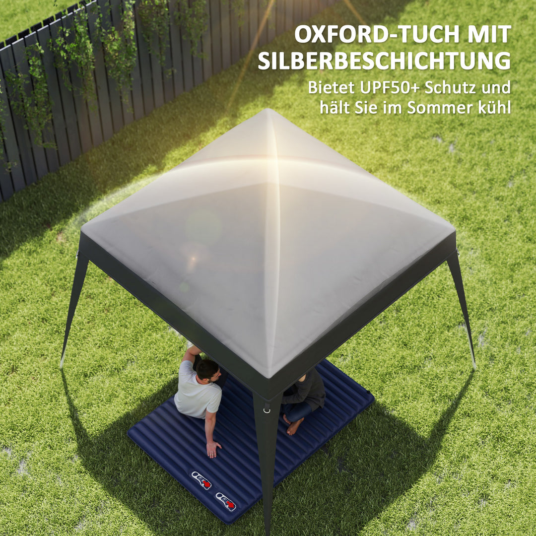 Gazebo udskiftningstag, udskiftningspresenning til 3 x 3 m havepavillon, udskiftningstag til havetelt, upf 50+, oxfordstof, mørkegrå